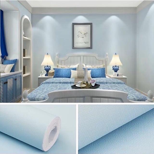 Giấy dán tường màu trơn decal keo sẵn 10m x45cm - 10m Decal dán tường màu pastel Giấy dán tường chống nước 3D
