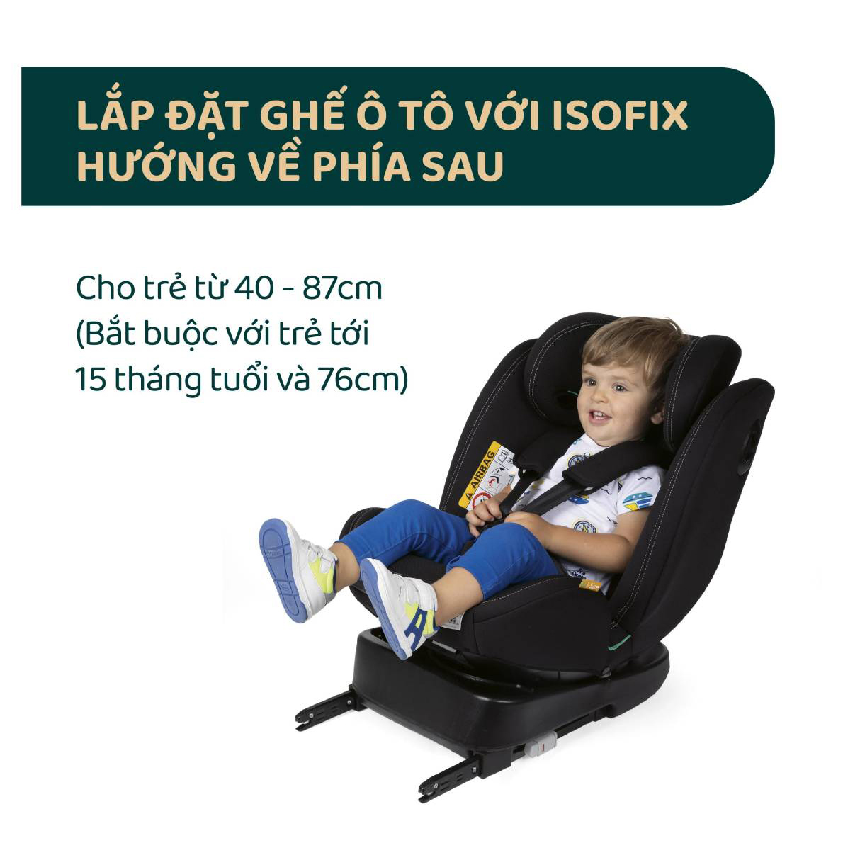 Ghế ô tô Chicco Unico Evo Classic xoay 360˚ ISOFIX - Màu Đen