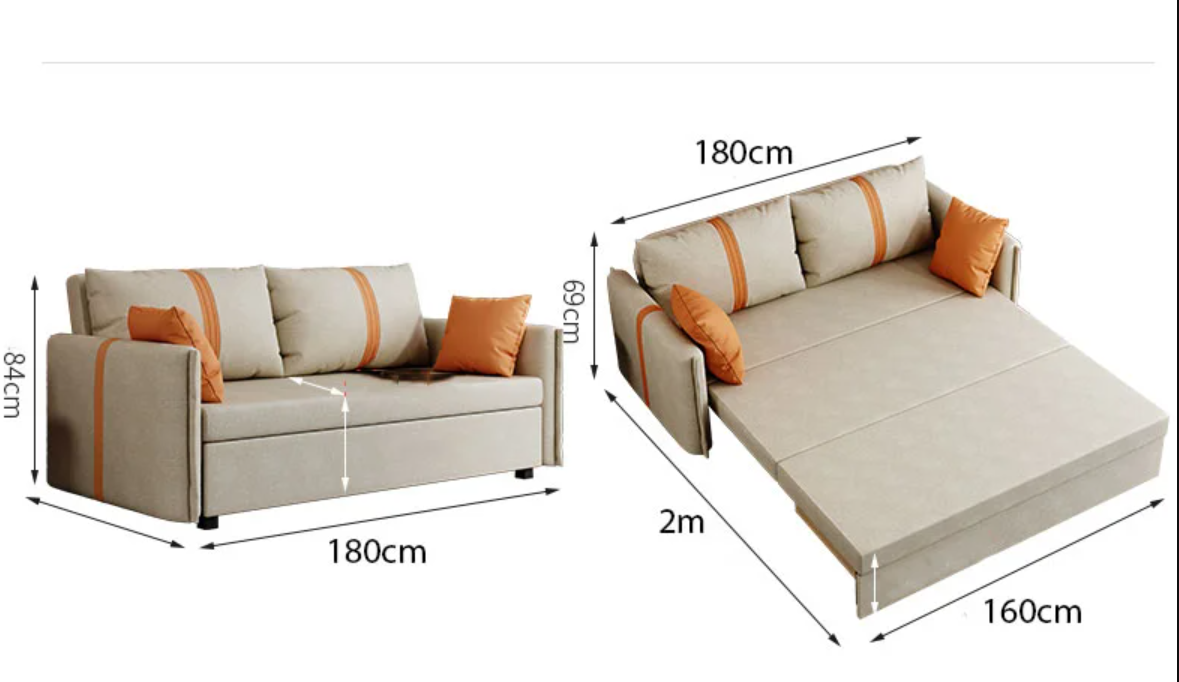 Sofa giường đa năng hộc kéo HGK-01 ngăn chứa đồ tiện dụng Tundo KT 1m8