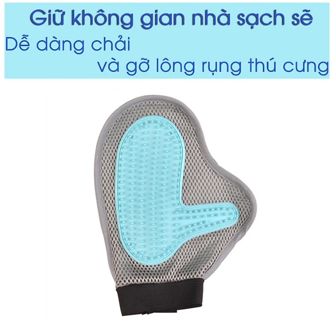 Găng tay tắm chải lông massage cho thú cưng