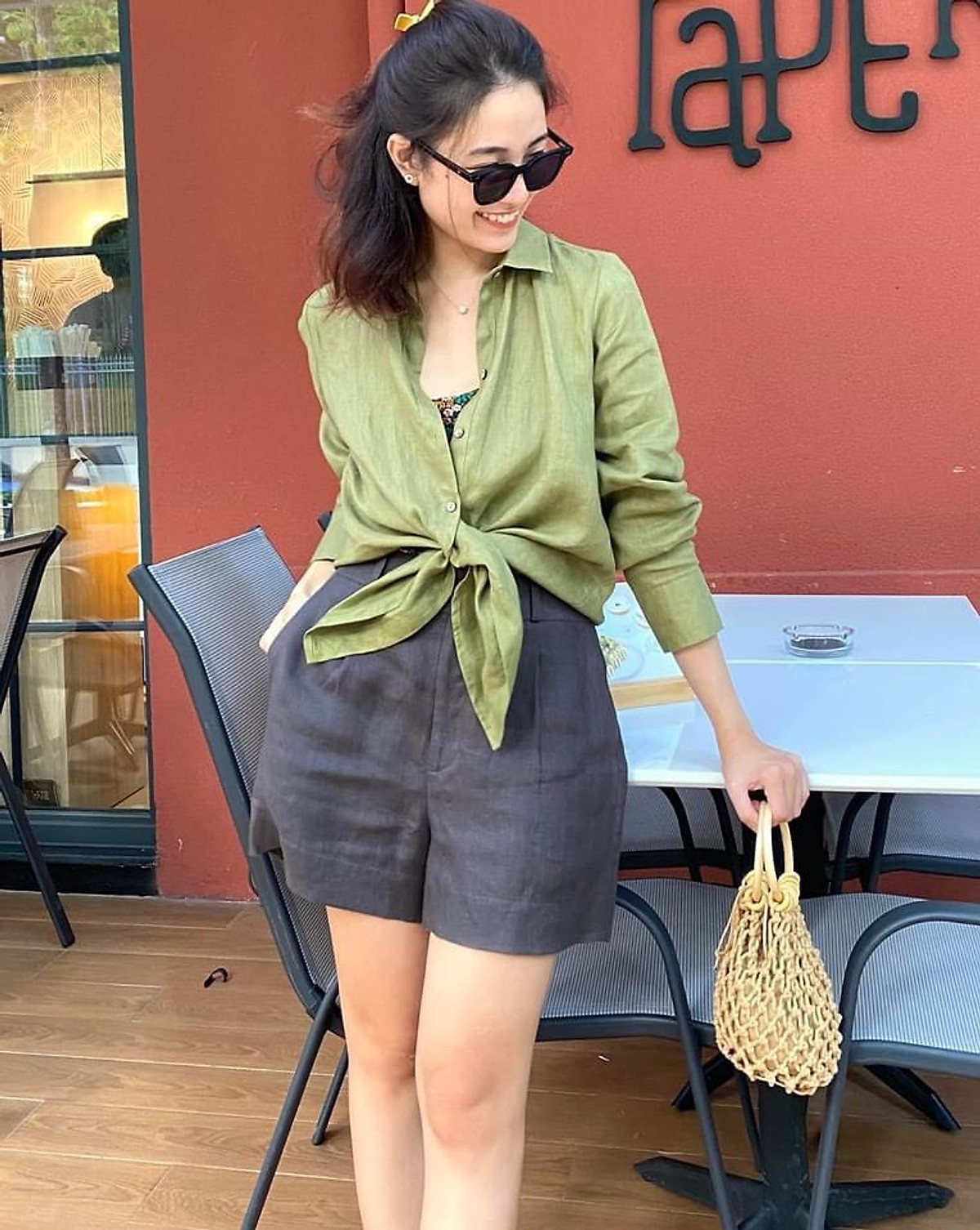 Áo sơ mi nữ dài tay form rộng Basic Linen tưng premium cao cấp