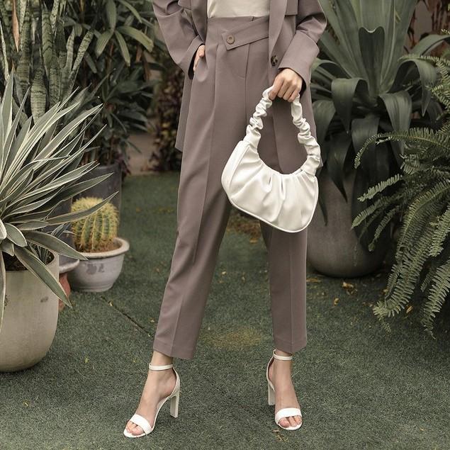 Quần nữ công sở ống đứng, cạp sệ, cài cúc thanh lịch, hàng thiết kế TK Fashion - QK K434