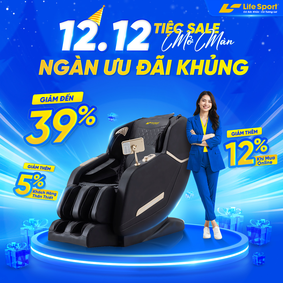 Ghế Massage Toàn Thân Giá Rẻ Lifesport LS-678,Ghế Massage Với 20 Bài Massage Tự Động Chuyên Nghiệp, BH 6 Năm