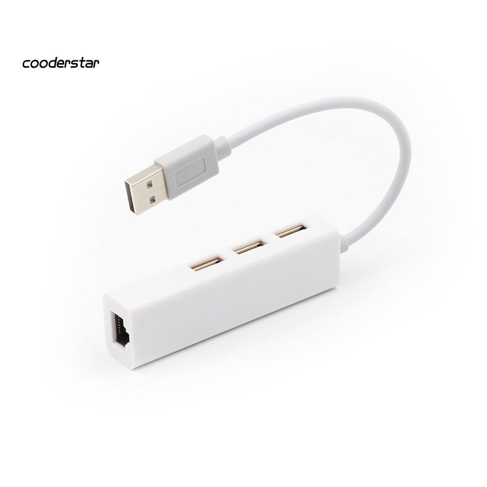 Đầu chia 3 cổng USB 2.0/ Type-C và cổng cắm mạng Lan RJ45 tiện dụng