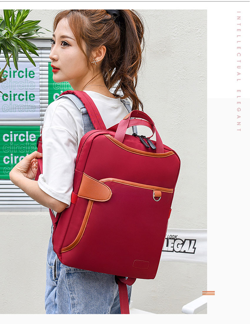 Balo nữ thời trang B1077 NASI nhiều ngăn đựng laptop 14 inch ba lô vải dù chống thấm phong cách hàn quốc học sinh đi học đi làm công sở