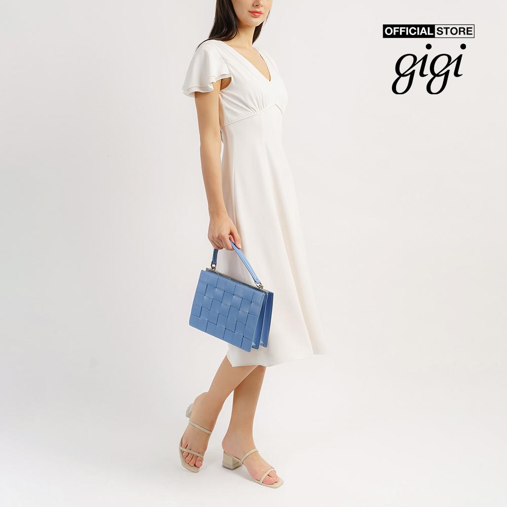 GIGI - Đầm midi cổ V tay ngắn 2 tầng thời trang G2102D221168