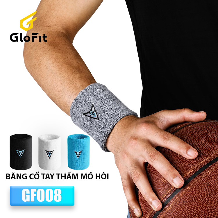 Băng Cổ Tay Thấm Hút Mồ Hôi Glofit - GF088, Băng Cổ Tay Chặn Mồ Hôi Chất Liệu Cotton Mềm Mịn Cao Cấp (1 Chiếc)