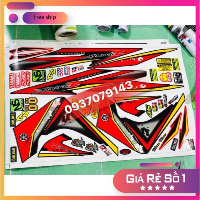 Tem rời dành cho xe Exciter 2010 đỏ đen