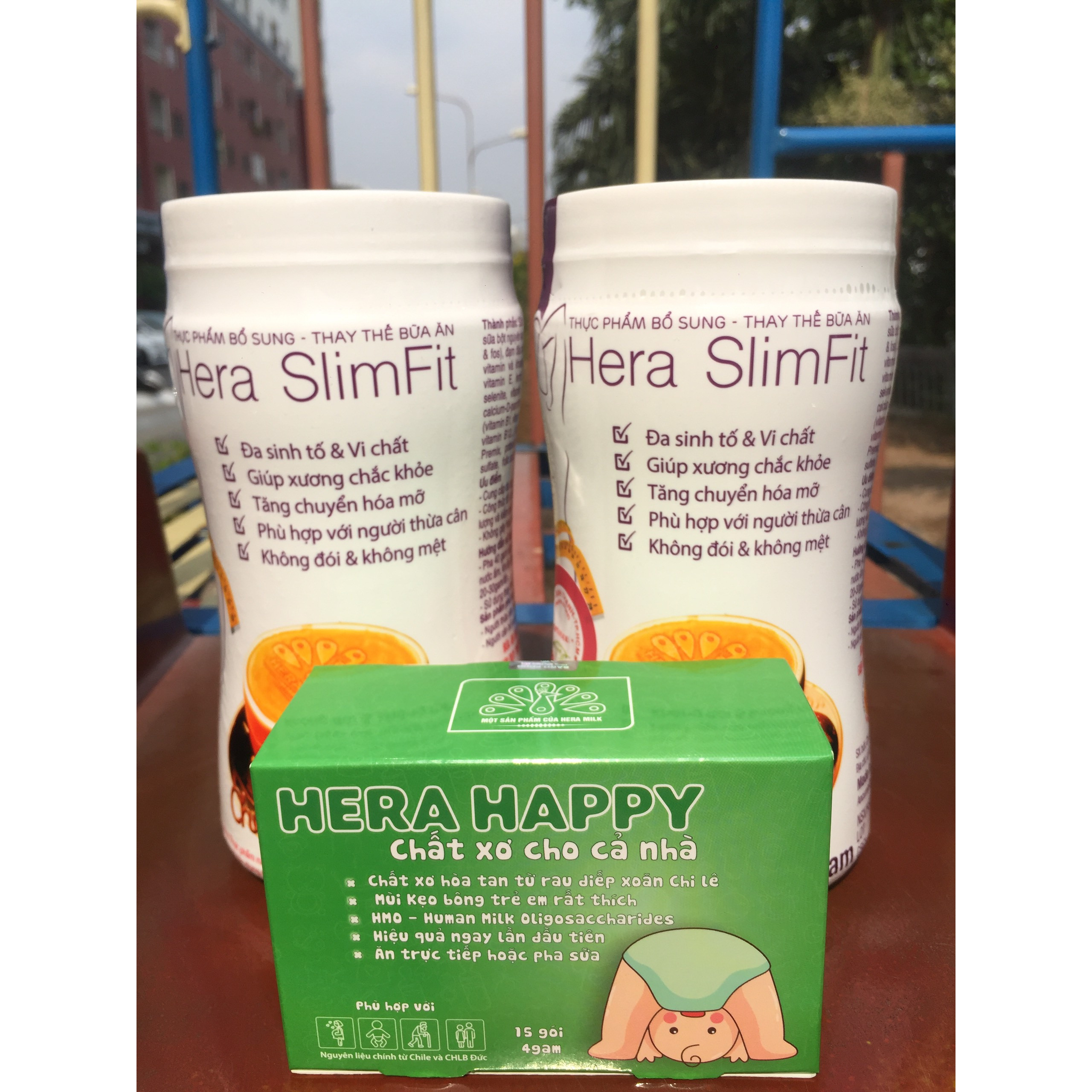 COMBO 2 HỘP SỮA HỖ TRỢ GIẢM CÂN HERA SLIMFIT + TẶNG CHẤT XƠ HÒA TAN HERA HAPPY: HỖ TRỢ GIẢM CÂN AN TOÀN - DÁNG ĐẸP, EO THON - THAY THẾ BỮA ĂN HOÀN TOÀN