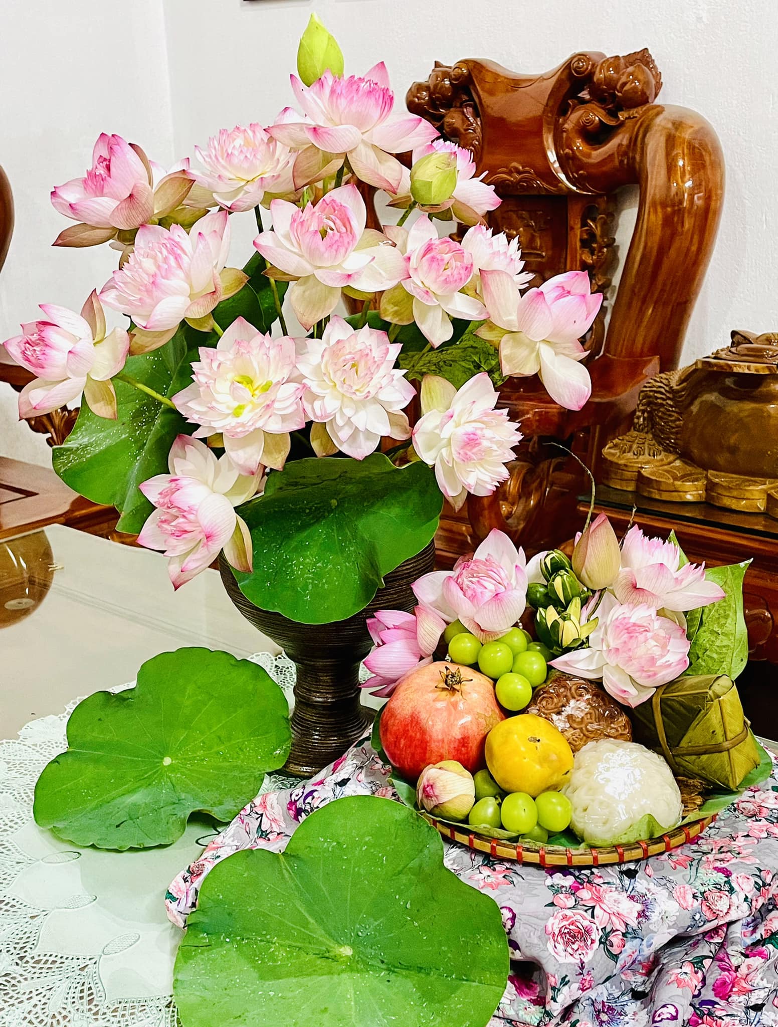 Bình Hoa Lọ Hoa Dáng Chân Đèn Tròn Mới Gốm Sứ Bát Tràng - Gốm Bích