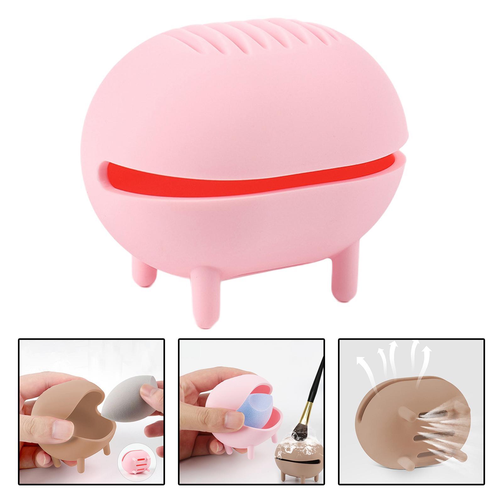 Makeup Sponge Holder Double Side Hollow Puff Drying Container Organizer