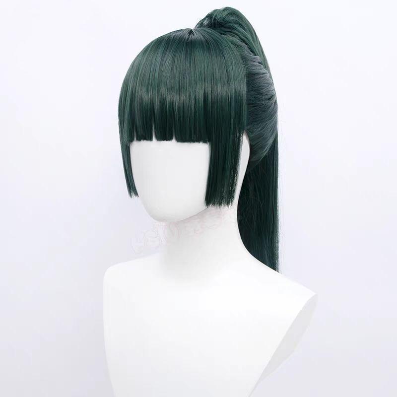 Wig/Tóc giả cosplay Zenin Maki - Jujutsu Kaisen: Chú thuật hồi chiến màu xanh rêu