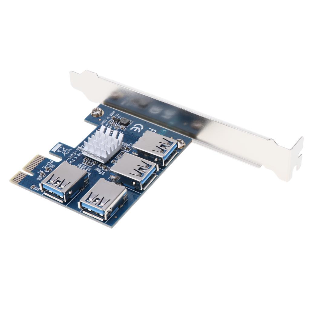 PCI-E 16x to 1x Powered Riser Adapter Card, with USB 3.0 Extension Cable &