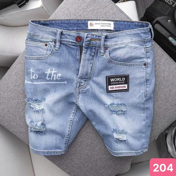 Quần short đùi jean nam xám đen không rách gối chất bò cao cấp co dãn 4 chiều cực đẹp, quần rin nam havado 102 mới