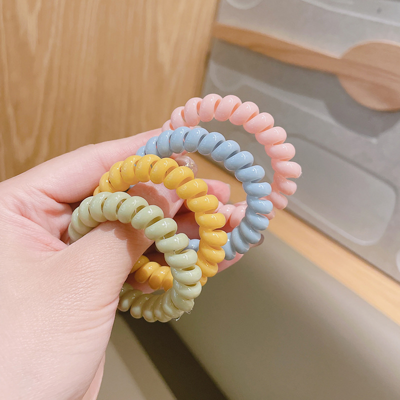 Dây Cột Tóc Lò Xo Màu Pastel Phong Cách Hàn Quốc