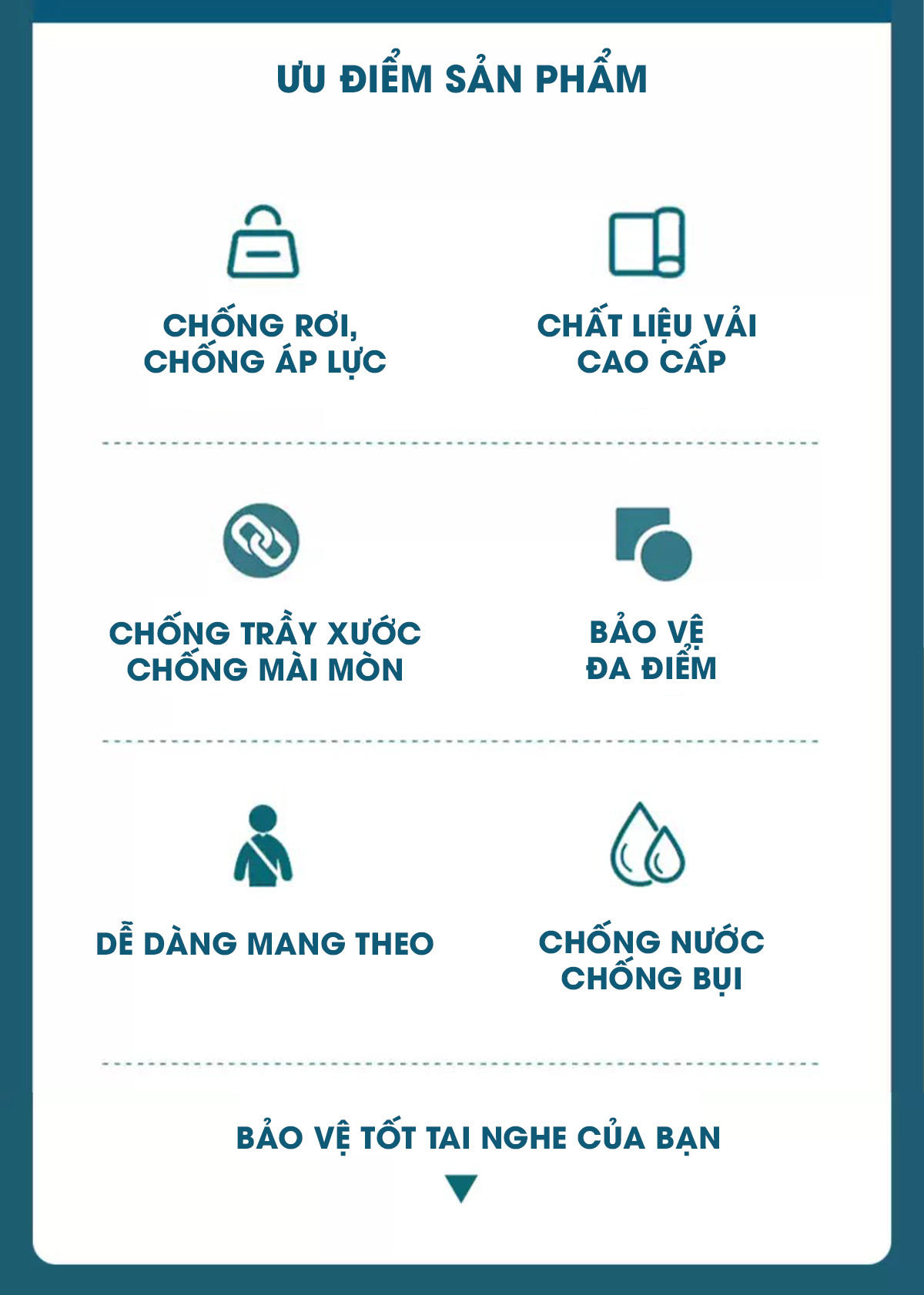Hộp đựng tai nghe chụp tai Cỡ Lớn da fullsize kháng nước cho tai nghe chụp đầu full hoạ tiết DRU - Hàng Chính Hãng