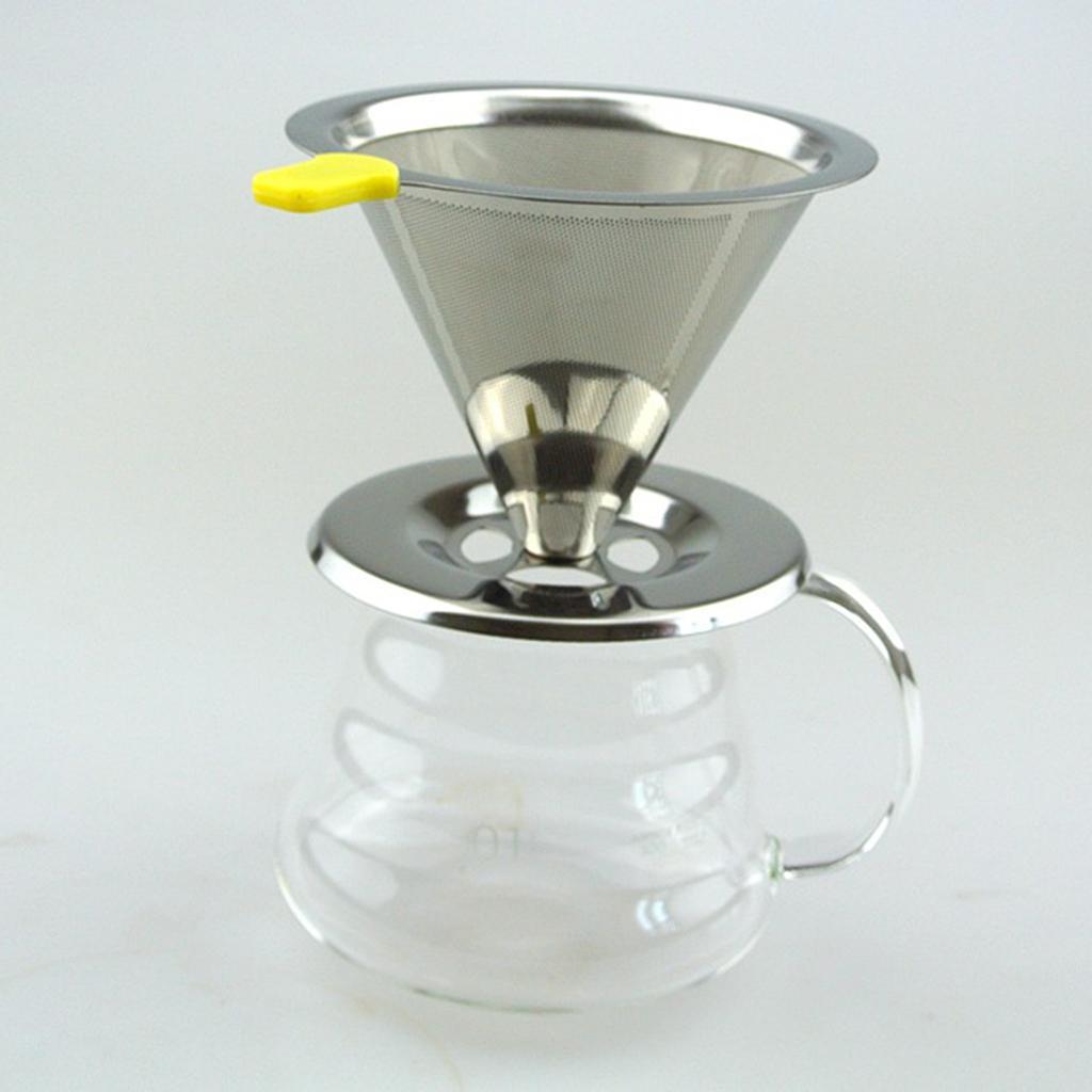 2x Stainless Pour Over Drip Mesh Coffee Tea Cone Filter Holder Maker #2 115mm