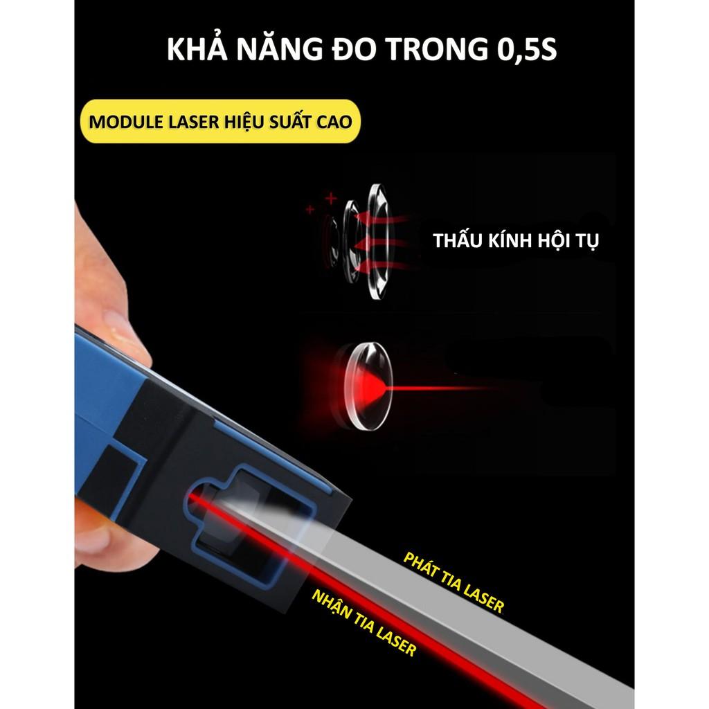 Máy Đo Khoảng Cách bằng tia laser LOẠI 40M, thước đo được nhanh diện tích, thể tích, đổi đơn vị tiện lợi