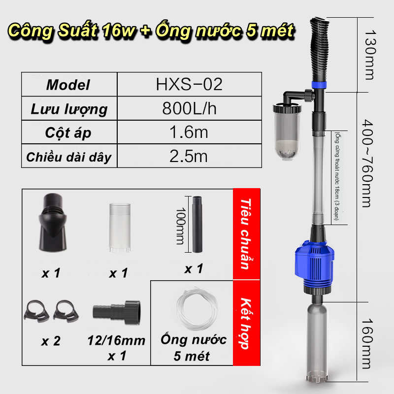 Máy thay nước hồ cá, súc cát EXCHANGER SUCTION - Home and Garden