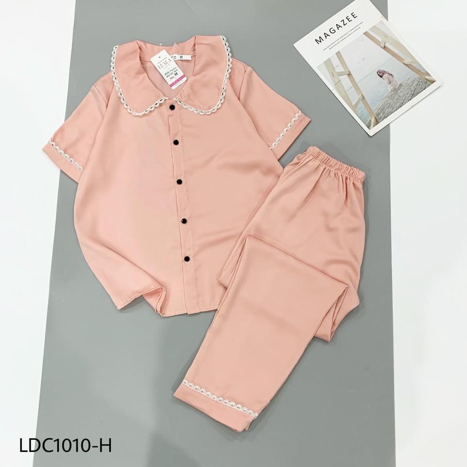 BỘ PYJAMA LỤA SATIN VIỀN REN CAO CẤP NỮ