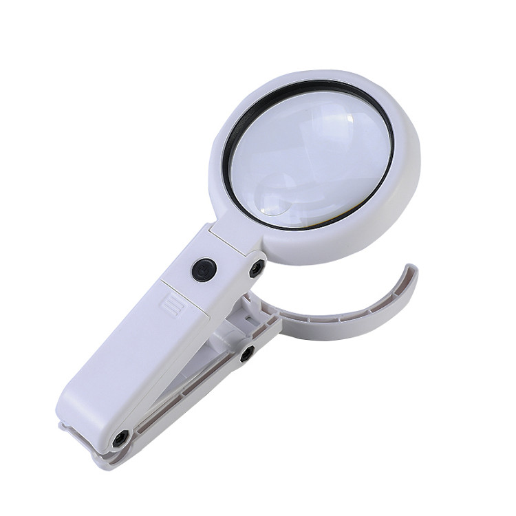 Kính lúp cầm tay, để bàn phóng đại 7X tích hợp 6 bóng led trợ sáng, thích hợp nghiên cứu, đọc sách