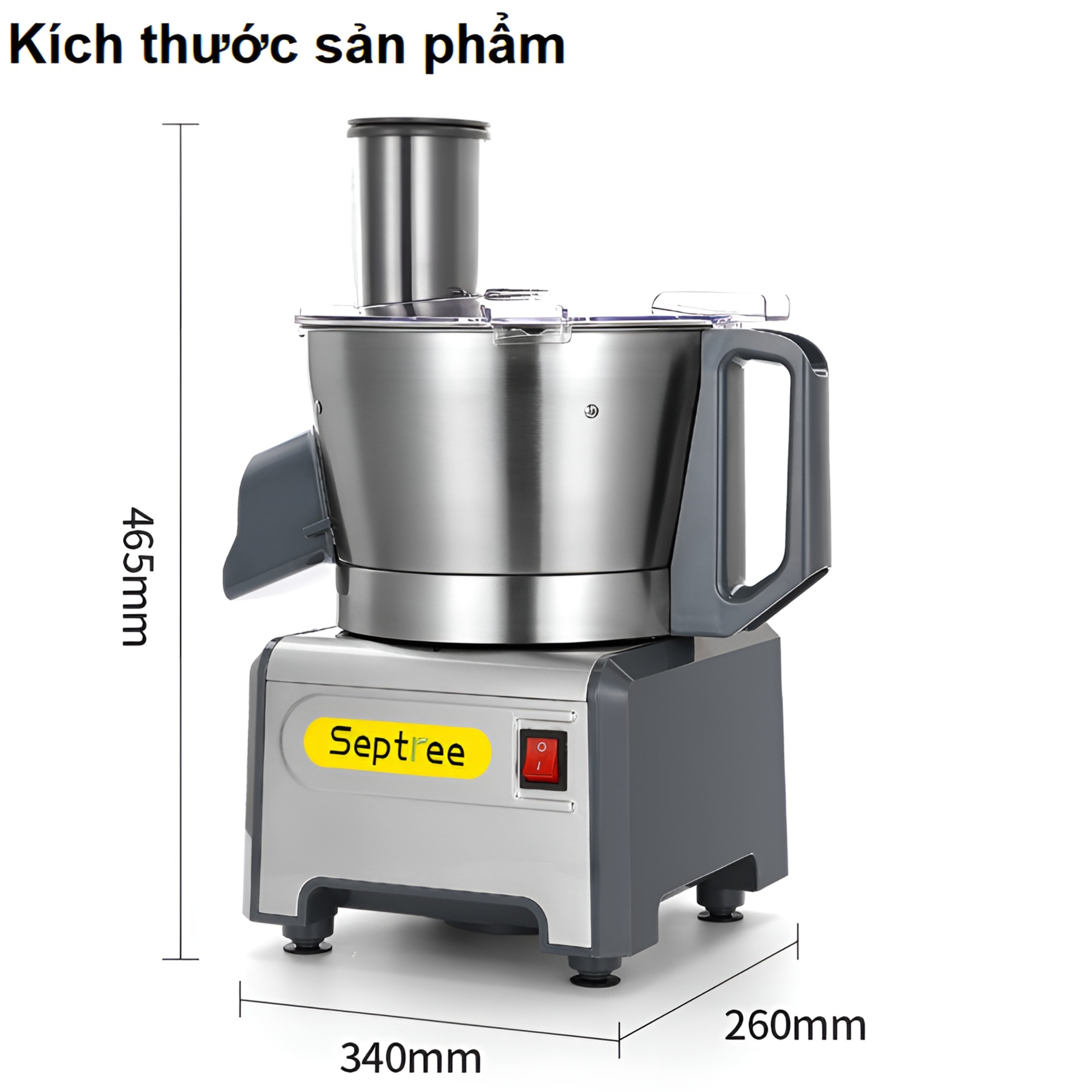 Máy Thái Rau Củ Đa Năng Septree Q1F Thương Hiệu Mỹ, Công Suất Lớn 300W Hoạt Động 8 Tiếng Liên Tục, Cắt Lát, Sợi, Hạt Lựu - Bảo Hành 1 Năm, Hàng Nhập Khẩu