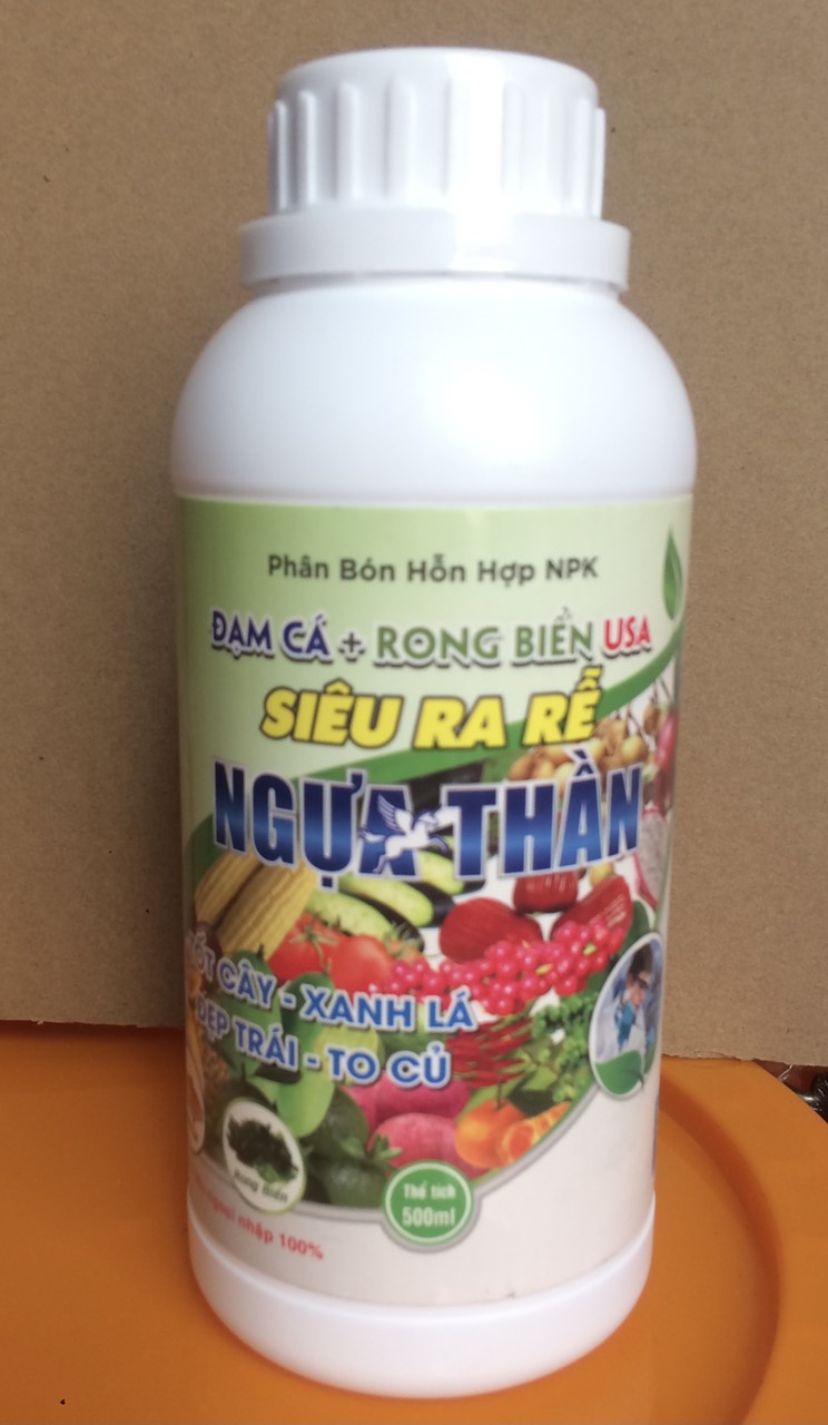 Phân bón Siêu ra rễ Đạm cá - Rong biển USA chai 0.5L, tốt cây, xanh lá, đẹp trái, to củ