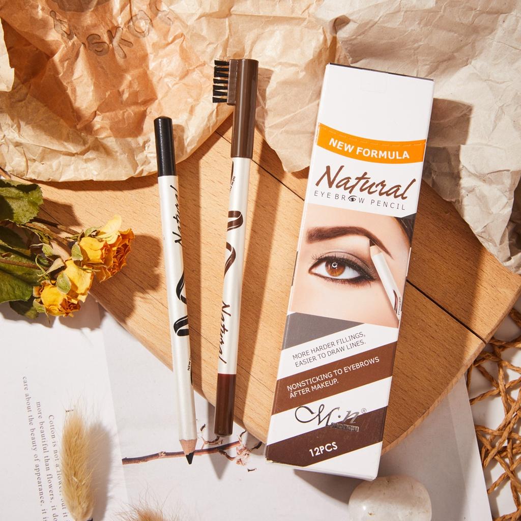 Chì kẻ lông mày Natural Eyebrow Pencil chống thấm nước lâu trôi trang điểm chân thật 0.8g