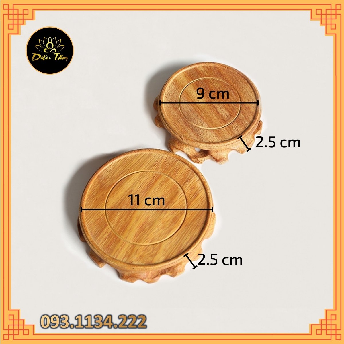 Đế tròn bằng gỗ đặc, giá đỡ bằng gỗ gụ kê ấm trà, bình hoa, chậu hoa, lư xông trầm trang trí nội thất