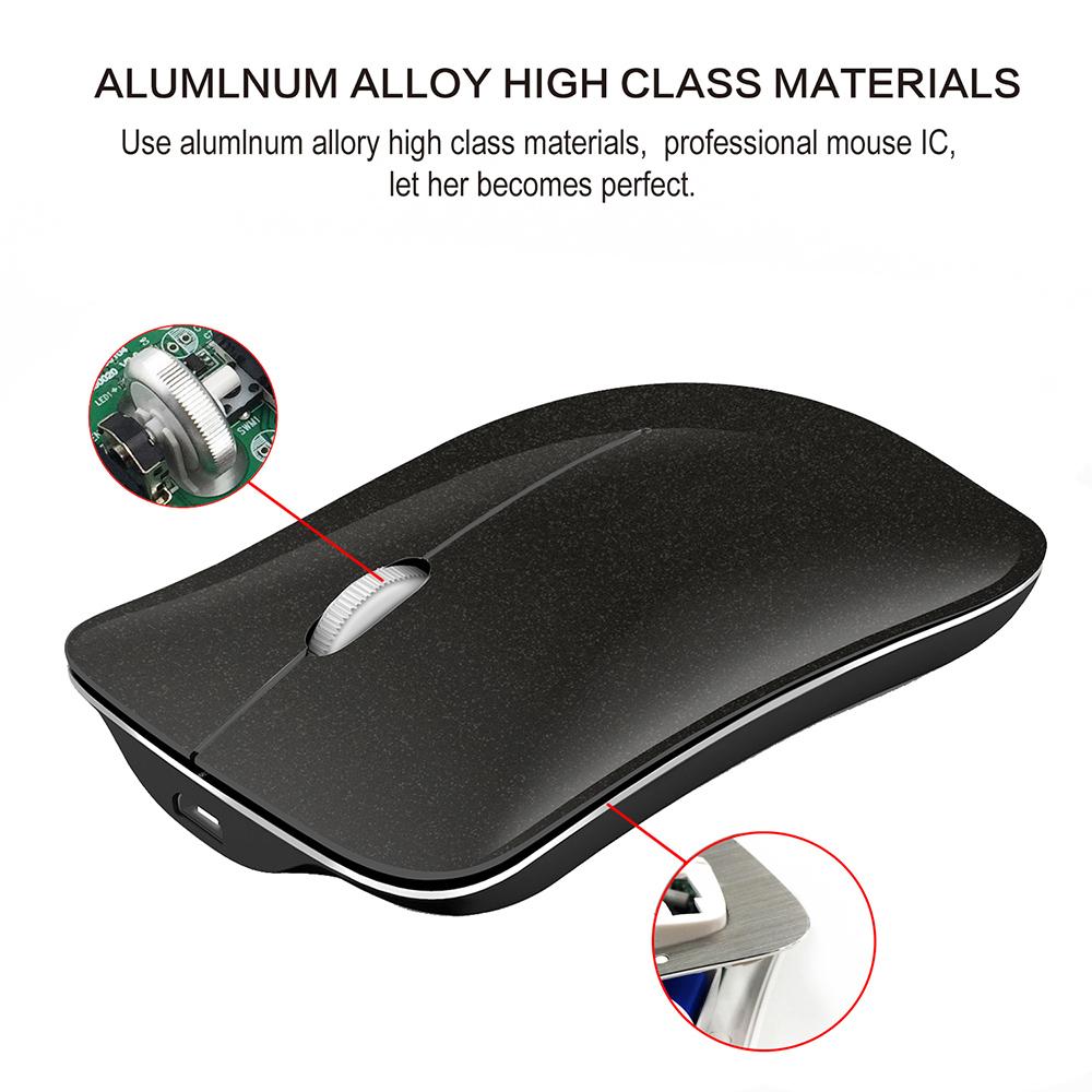 HXSJ T23 Wireless Mouse 2.4G+BT3.0+BT5.0 3-mode Ergonomic Mouse Built-in 400mAh Rechargeable Battery for PC Laptop Black