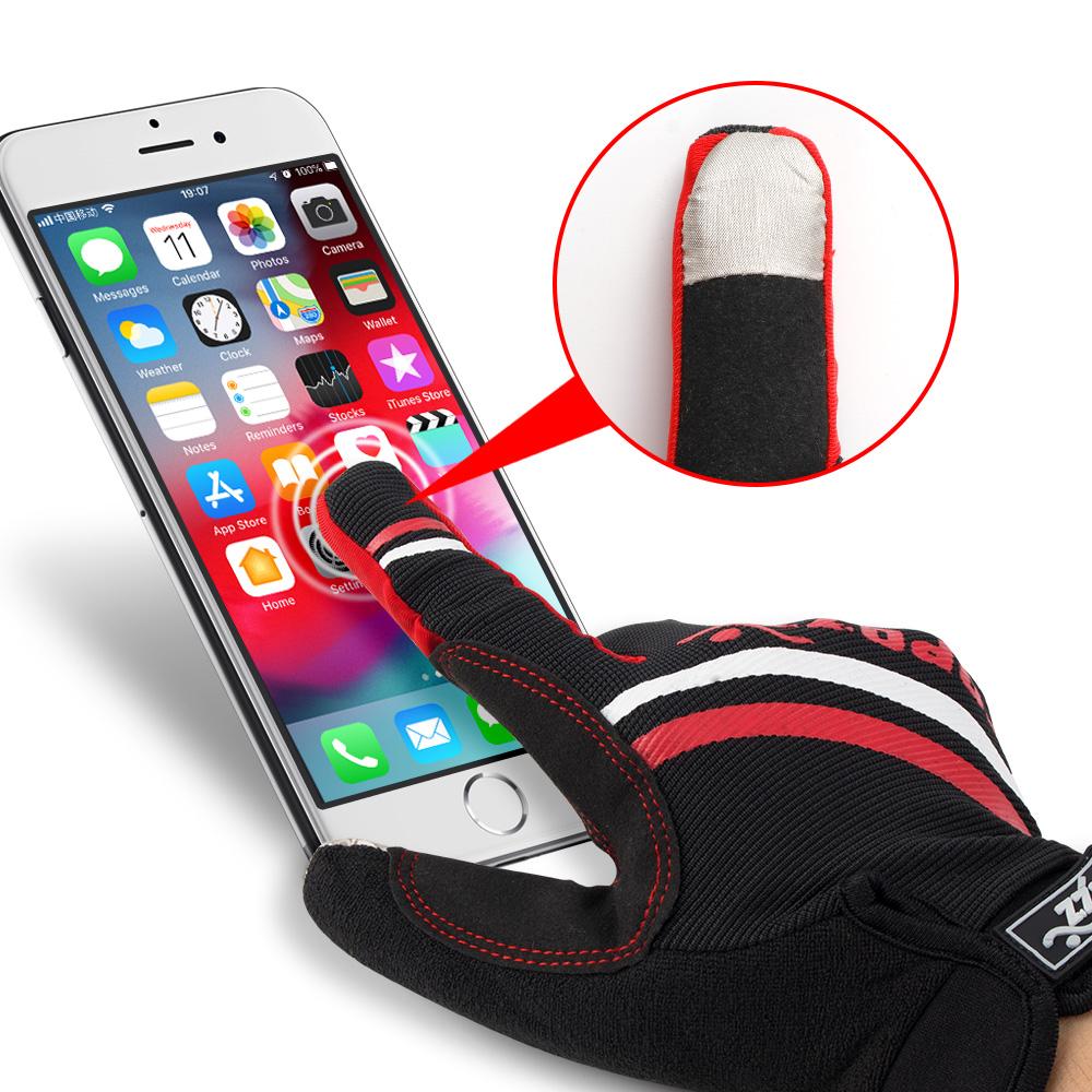 Copozz thương hiệu gel mới găng tay xe đạp toàn bộ ngón tay cảm ứng găng tay đạp xe chống chống trượt chống trượt MTB thể thao Găng tay xe đạp thể thao Color: Red Size: XXL
