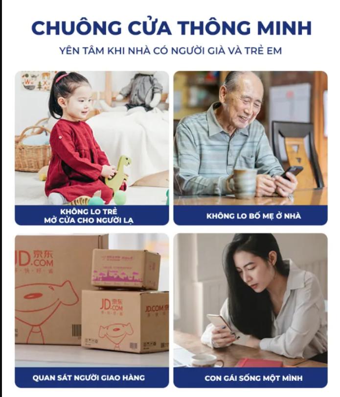 Chuông Cửa Có Camera Thông Minh X3 Kết Nối Không Dây, Chuông Cửa Thông Minh Bảo Vệ An Ninh Gia Đình