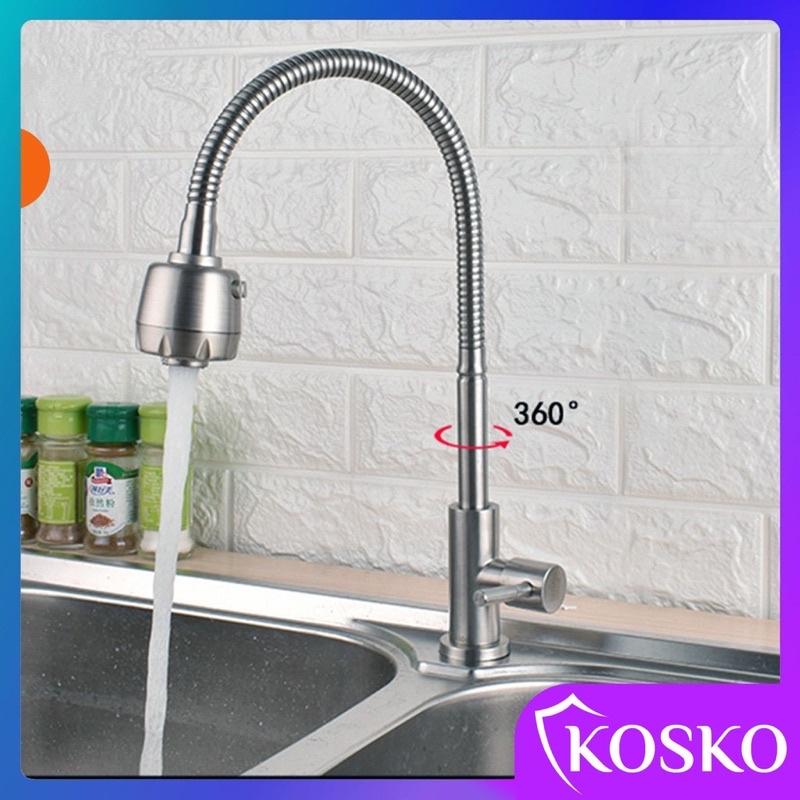 Vòi rửa bát Inox 304 Cắm chậu Cần Mềm Lạnh - 2 chế độ xả nước