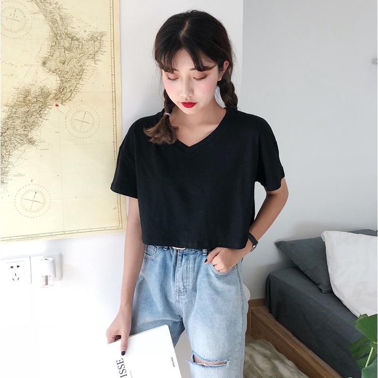 Áo croptop, áo croptop nữ cổ tim đẹp thời trang chất vải thoáng mát thoải mái ACN003