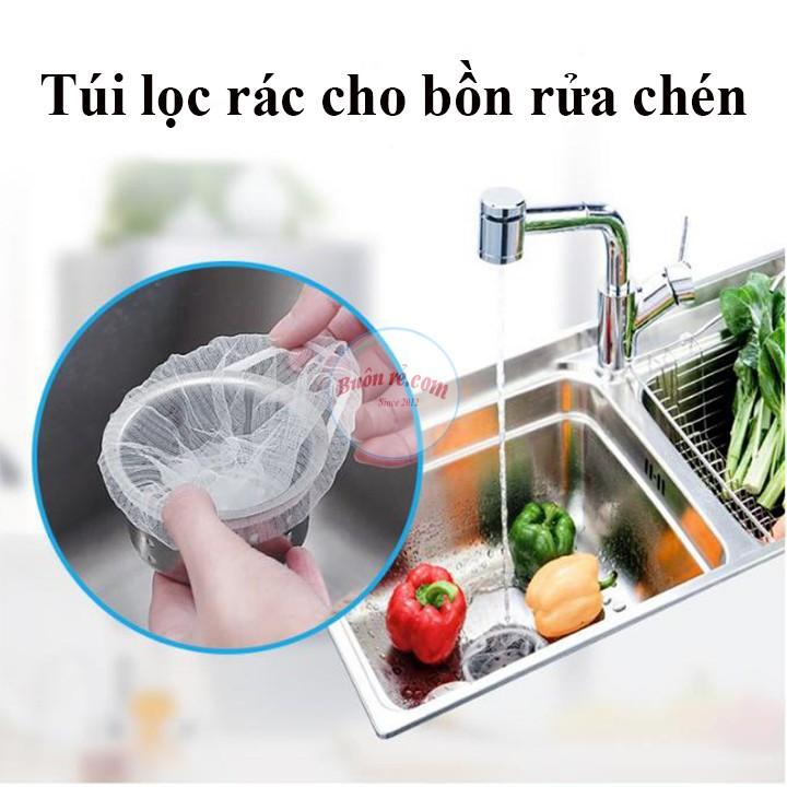 Combo 100 túi lưới lọc rác dùng một lần cho bồn rửa chén tiện ích -Buôn rẻ 00450