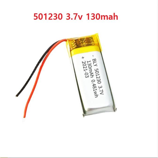 Pin Sạc Lithium Polymer 3.7V 130mah 501230 Cho tai nghe,loa Mp3 MP4 MP5 GPS PSP Bluetooth hàng mới