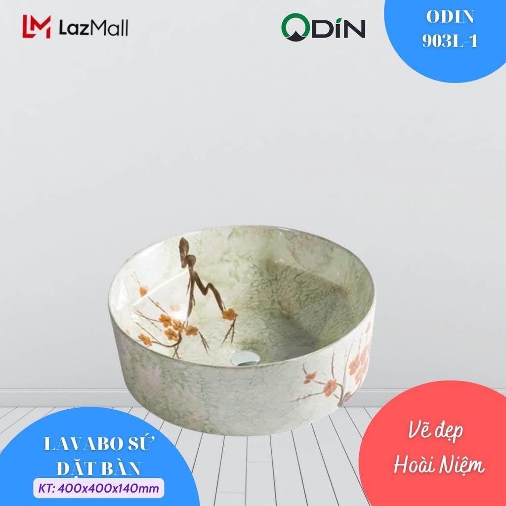 Lavabo sứ hoa văn để bàn ODIN 904L-1