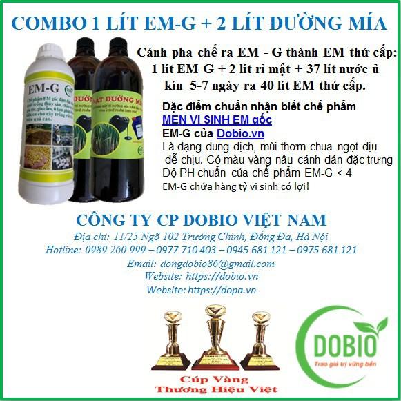 COMBO 1 LÍT EM-G CHẾ PHẨM EM GỐC + 2 LÍT ĐƯỜNG MÍA