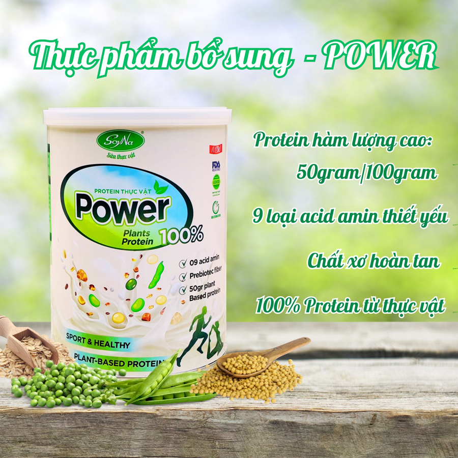 Thực phẩm bổ sung Protein Power Soyna 400gr 100% từ thực vật