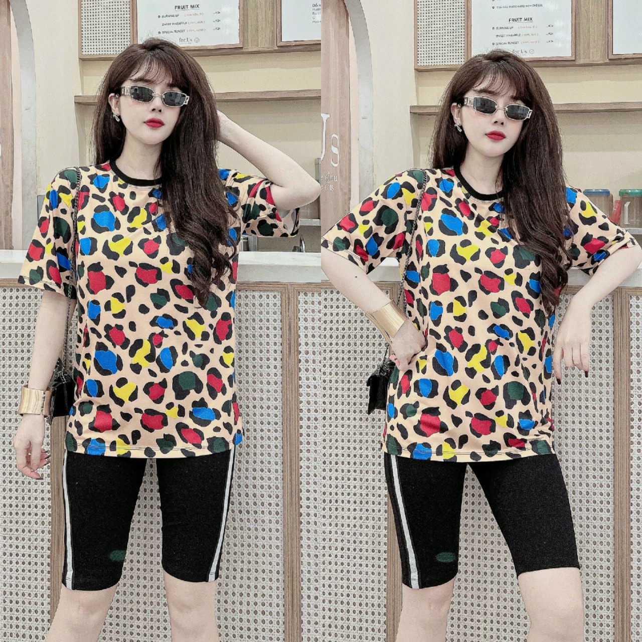 Đồ bộ ngố họa tiết beo màu in 3D