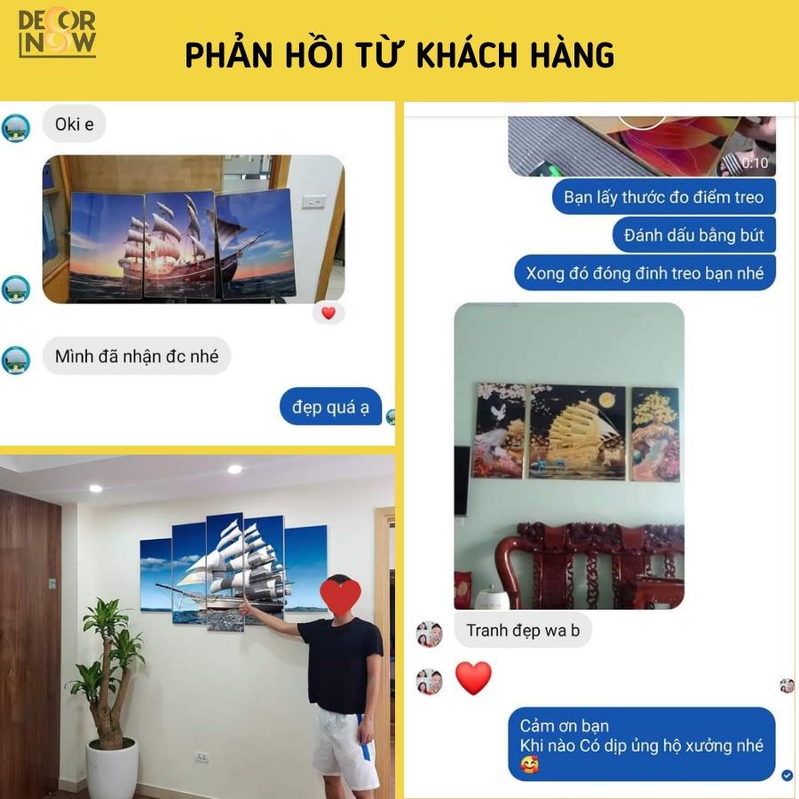 Tranh Treo Tường Phong Cảnh Tráng Gương Có Khung DECORNOW, 1 Bộ 3 Bức Trang trí Phòng Khách Phòng Ngủ Spa DCN-45