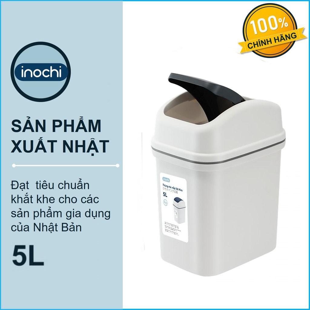 Thùng Rác Nắp Lật Hiro 5L Xuất Khẩu Thị Trường Nhật - Kháng Khuẩn Khử Mùi Phù Hợp Văn Phòng, Gia Đình