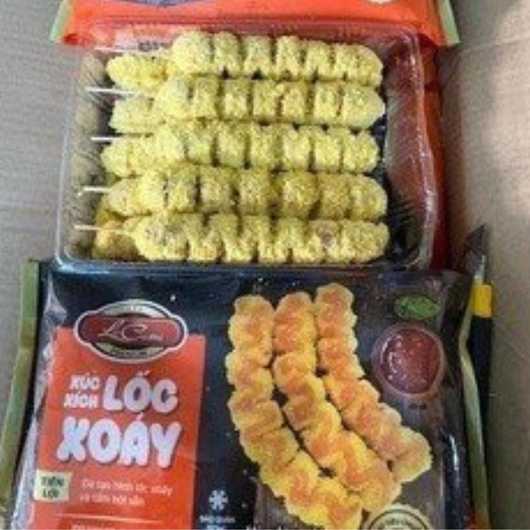 XÚC XÍCH LỐC XOÁY TẨM BỘT DAI DAI GIÒN GIÒN XOẮN LƯỠI 500G SẴN HÀNG GIAO NHANH KHUYẾN MÃI