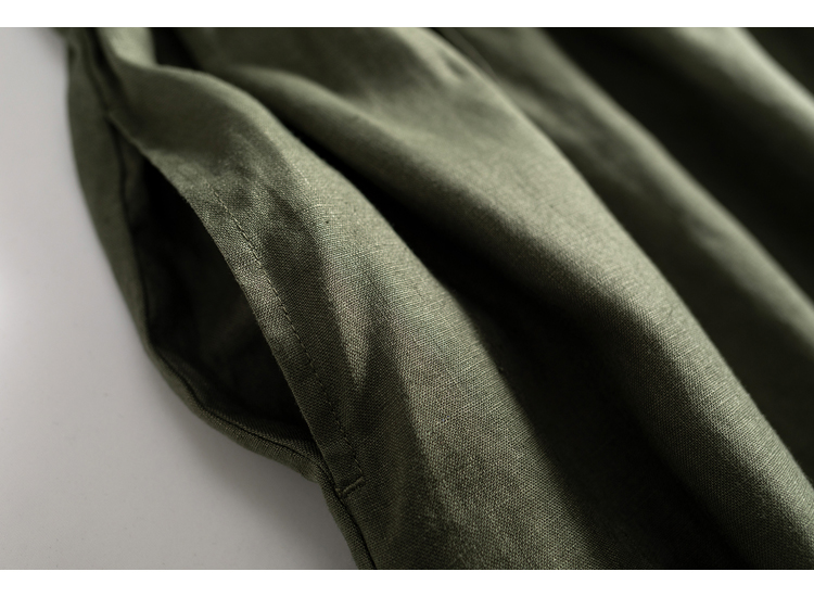 Đầm sơ mi linen nữ form suông, dáng dài phong cách vitage ARCTIC HUNTER AH75
