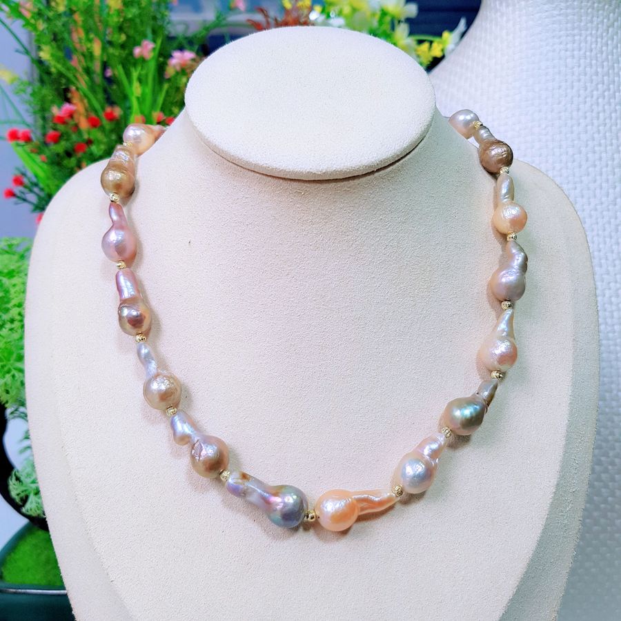 Vòng Cổ Ngọc Trai Nước Ngọt Thiên Nhiên Cao Cấp - Chuỗi Đơn Baroque Hồ Lô - Sắc Nước Hương Trời - Trang Sức Cô Tấm - BALI PEARL - CTJ0612 - Đa Sắc