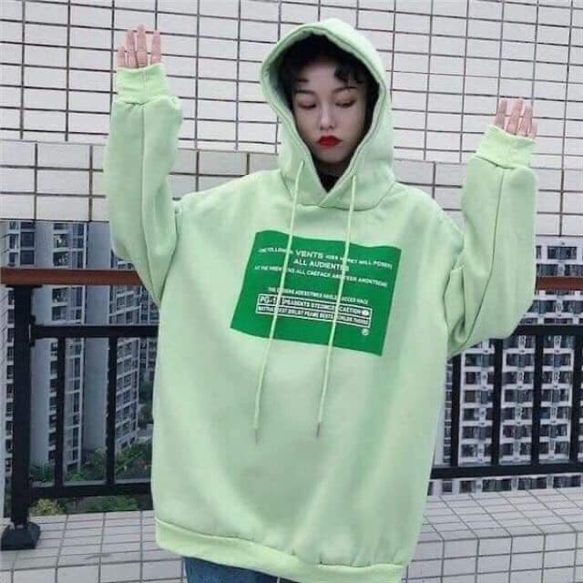 ÁO HOODIE CÓ MŨ FORM RỘNG MÀU XANH LÁ CÂY