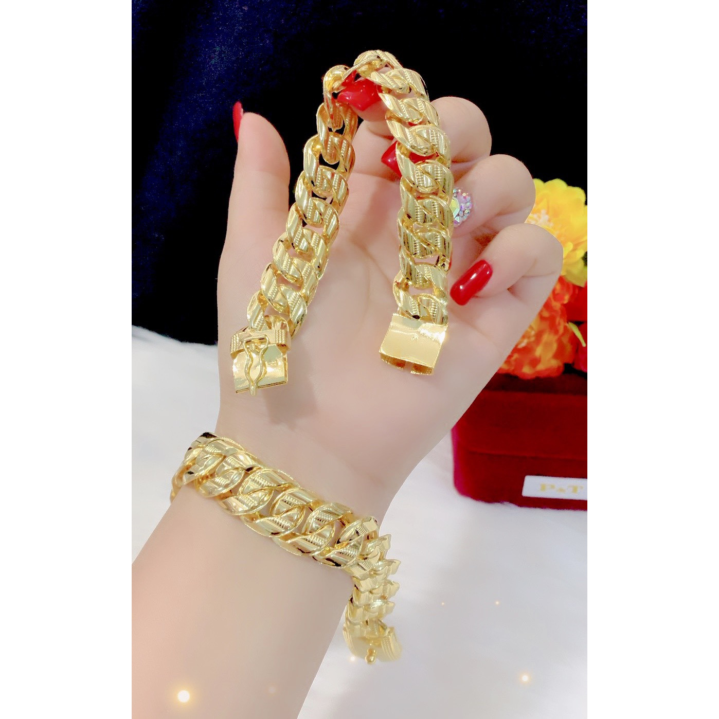 Lắc tay nam chạm mạ 24k cao cấp P660