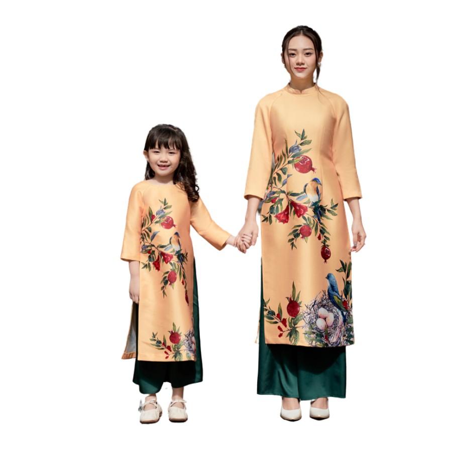 Áo Dài KID In Cành Lựu Đỏ SYO AD009