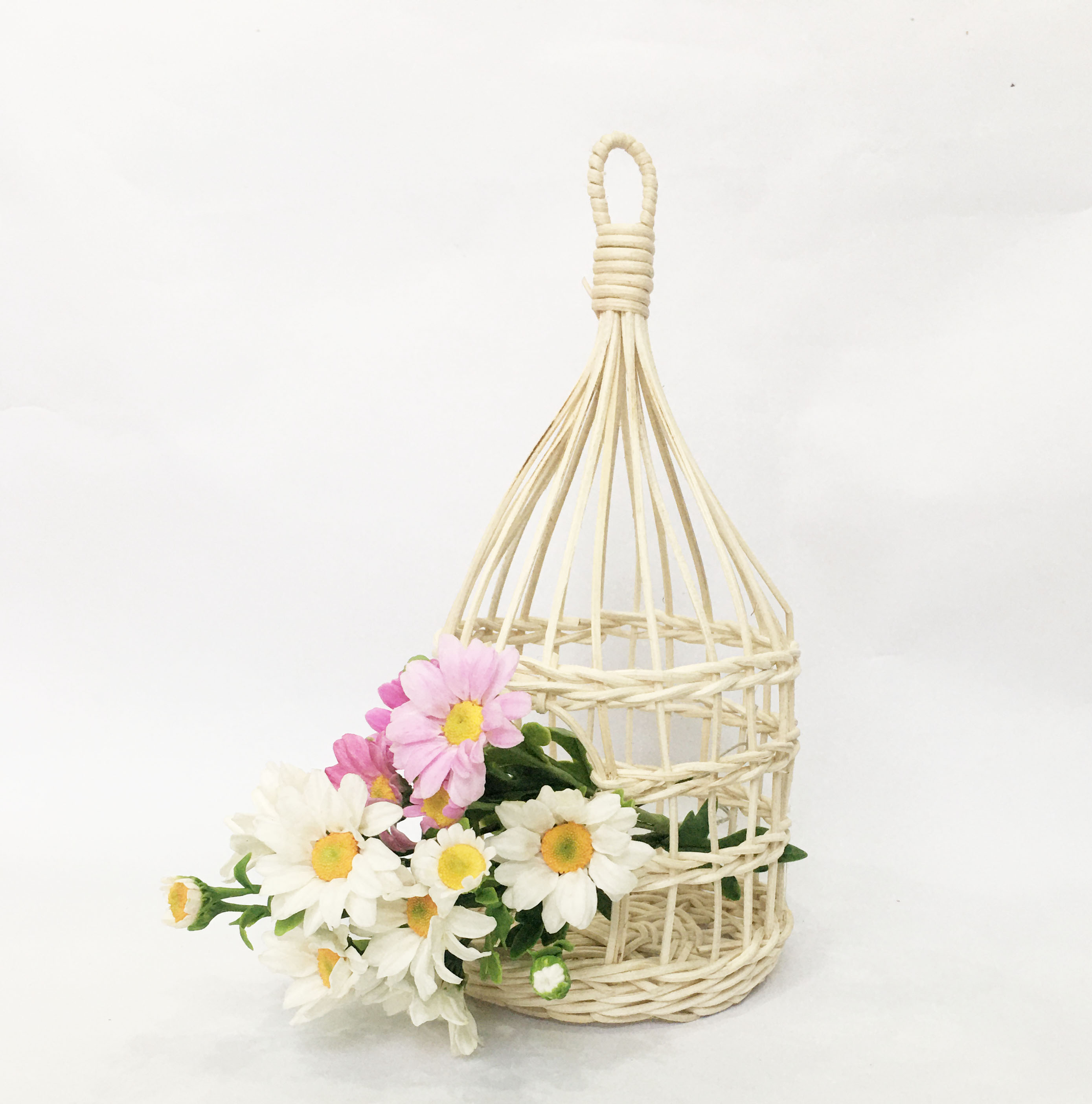 Lồng chim bằng mây tự nhiên vintage - cắm hoa / trang trí tiệc / đựng đồ đa năng handmade