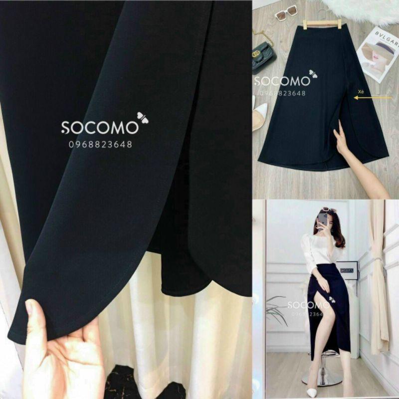 Set áo tay lỡ phối chân váy xẻ tà